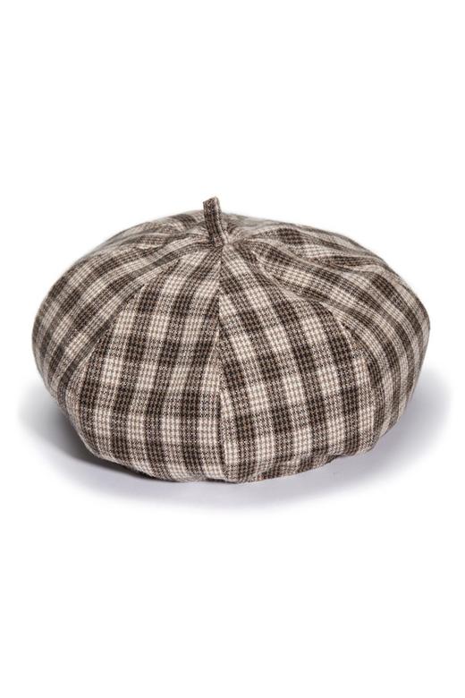AVA 棕色格纹复古贝雷帽 7794 商品图1