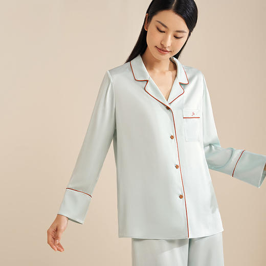 金三塔真丝睡衣男女100%桑蚕丝高级情侣丝绸家居服宽松薄款衣裤套（限价款）  YSF8C209/YSM9A203 商品图0