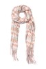 AVA 粉色格纹流苏围巾 8079 商品缩略图1