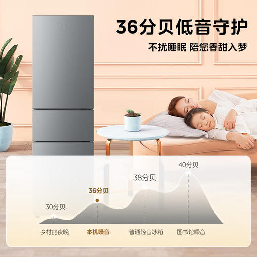美的（Midea）冰箱_MR-225TE 三门三温钛钢灰-星烁 灰色 商品图7