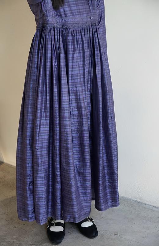 MAKU textiles｜真丝刺绣格纹交叠式连衣裙 商品图3