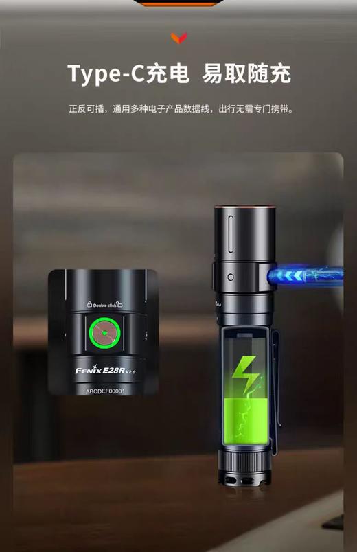 Fenix菲尼克斯E28R 手电筒强光远射长续航便携户外充电小直筒 商品图8