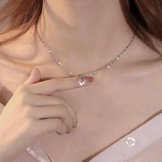 Winy925纯银菱角项链轻奢小众设计高级感菱形吊坠送女友送闺蜜节日生日礼物 商品图8