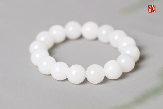 和田玉白玉手串  珠径：12mm 商品图1