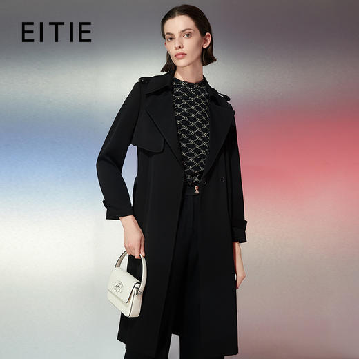 EITIE爱特爱春季新款酷感经典通勤长款风衣外套7704402 商品图0