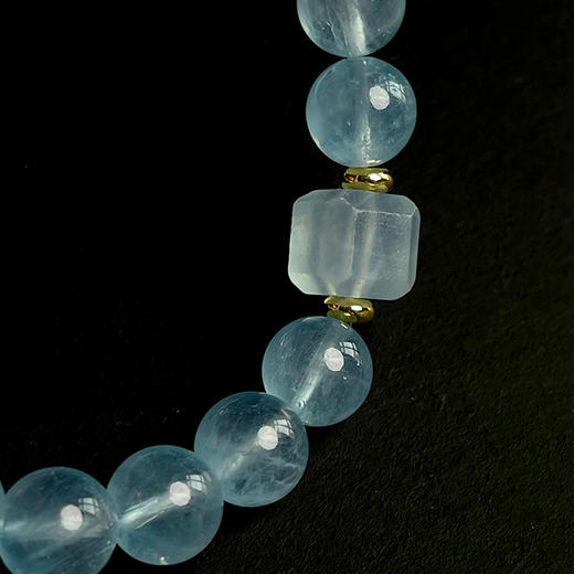 双色海蓝宝方糖手链  珠径10 商品图2