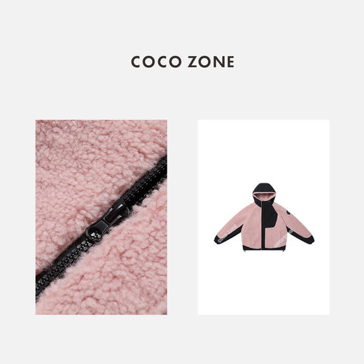 COCO ZONE 秋冬设计感拼接连帽保暖通勤风外套CC2D2826 商品图2