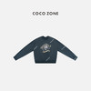 COCO ZONE 100棉圆领字母卫衣时尚落肩袖上衣CC2D2510 商品缩略图0
