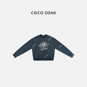 COCO ZONE 100棉圆领字母卫衣时尚落肩袖上衣CC2D2510