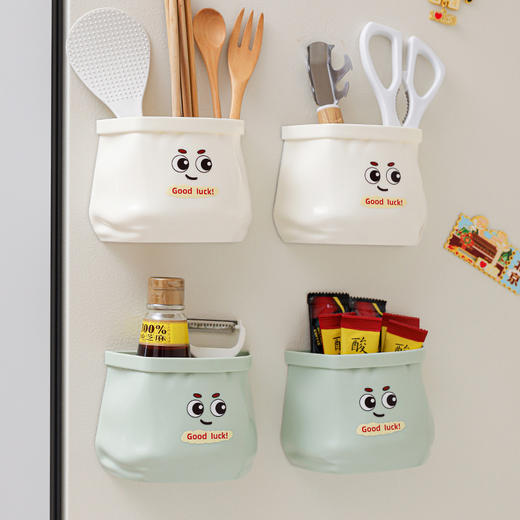 【冰箱磁吸，多功能装饰收纳盒】新磁吸收纳 盒冰箱侧门收纳置物架 家用厨房保鲜膜储物壁挂式收纳盒-QQ 商品图1