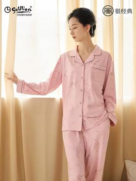金利印花开襟女套装
