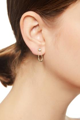 AVA 回形针造型锆石耳环 7850