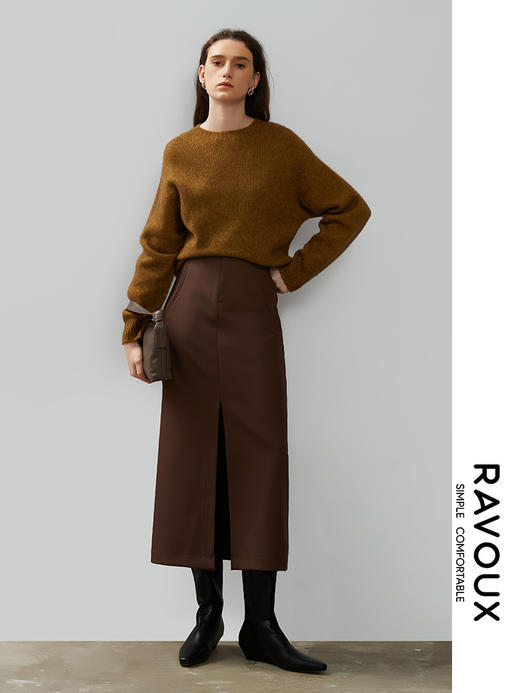 263129915前片开叉高腰半裙 商品图2