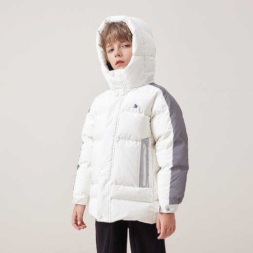 【三防】mettekids儿童羽绒服2024秋冬新款男童连帽白色加厚外套 商品图6