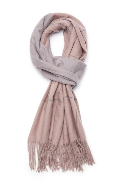 AVA 拼色格纹流苏围巾 7984 商品图1