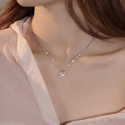 Winy925纯银菱角项链轻奢小众设计高级感菱形吊坠送女友送闺蜜节日生日礼物 商品图6