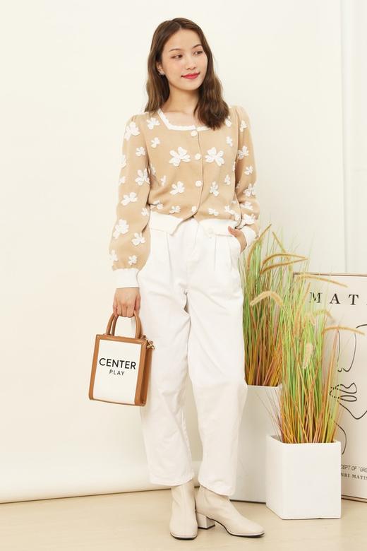 Stay2Weeks 法式复古方领提花针织衫 14885 商品图4