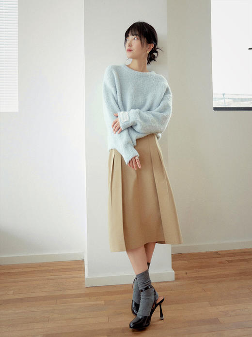 【现货】Even Vintage|经典优雅 高ji质感秋冬连腰设计知性百搭半裙 商品图1