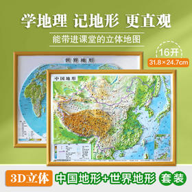 立体拼图套装   中国地形图   世界地形图 （16开）