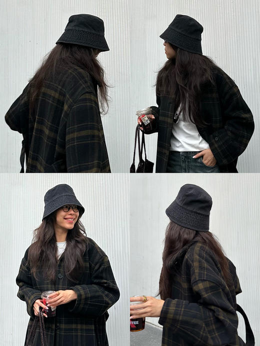 HIDEMI 多重水洗牛仔系列经典渔夫帽 勃艮第酒红/水洗牛仔蓝/碳黑色 商品图3