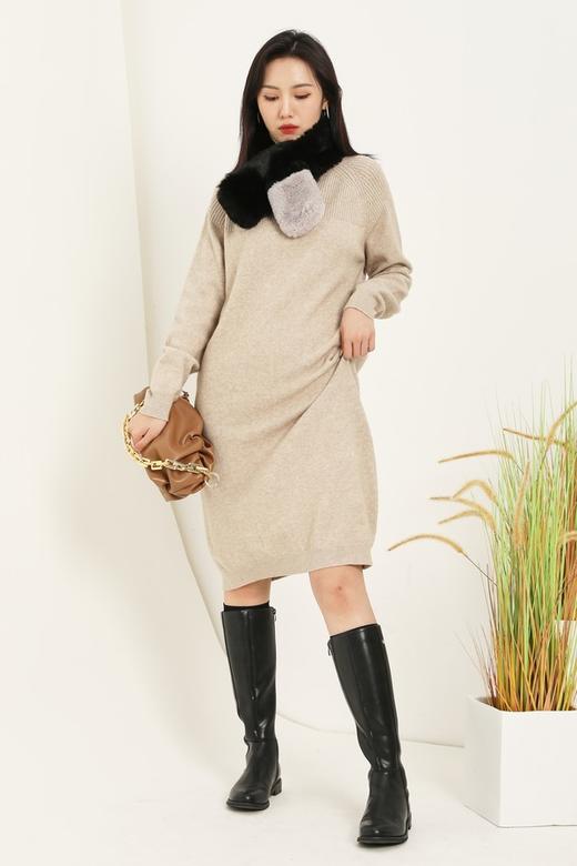 LNNNS 宽松高领针织打底连衣裙 14871 商品图0