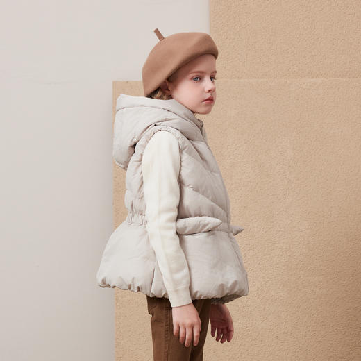 mettekids儿童轻薄羽绒服马甲2024秋冬新款女童90鹅绒连帽背心 商品图6