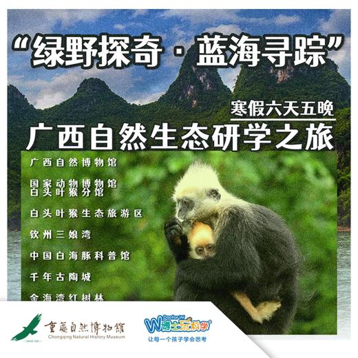 【重庆自然博物馆】寒假广西“绿野探奇，蓝海寻踪” 商品图0