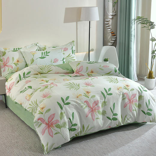 恒源祥Fazeya彩羊全棉四件套-花之恋（米）（被套：200*230cm、床单：230*250cm、枕套：48*74cm*2）【分仓直发，72小时发货，周末节假日不发货】 商品图1