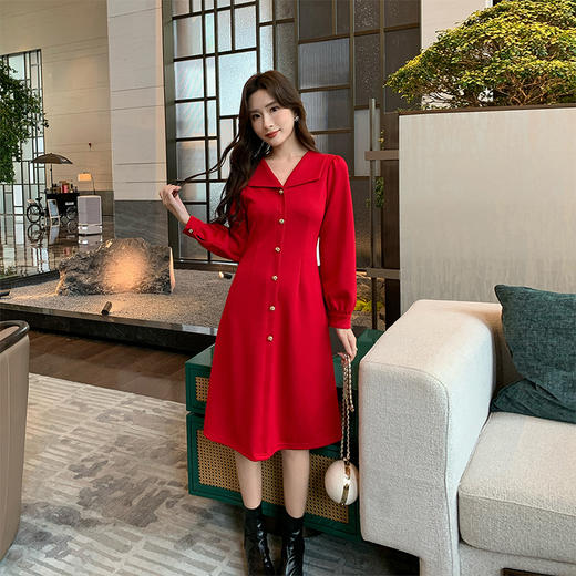 奢姿2025年秋季新款大码女装法式翻领裙子胖妹妹小香风气质连衣裙9943891464 商品图0