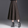 MYX-JYM-2480-L格纹中长款加厚毛呢大摆A字裙秋冬款通勤高腰遮胯显瘦时尚半身裙 商品缩略图2