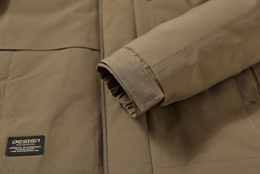 半身缘男装 冬季门襟下摆撞色防风保暖中长款连帽羽绒服2359 商品图12