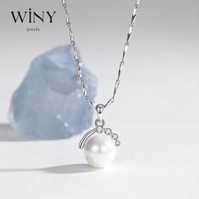 Winy999足银至珍项链配证书女生新款珍珠吊坠轻奢小众银首饰送女友节日生日礼物