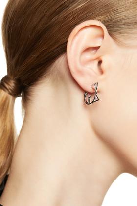 Time Made 锆石点缀可爱猫耳耳环 8018