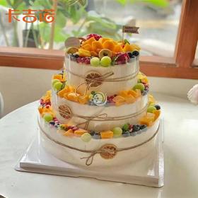 【先囤后约】12+10+8英寸三层动物奶油生日蛋糕7选1