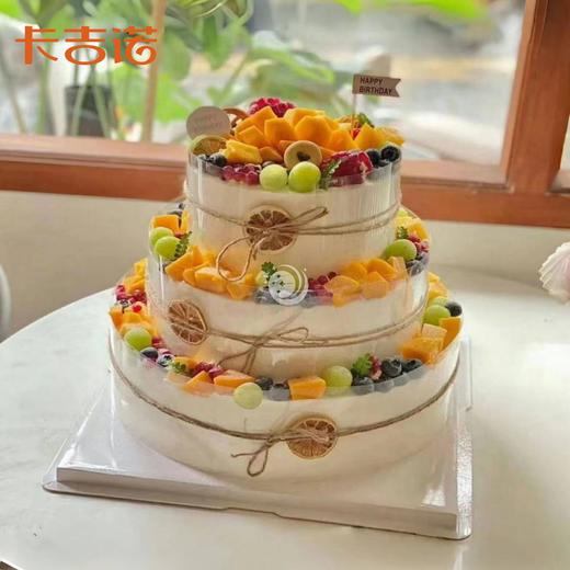【先囤后约】12+10+8英寸三层动物奶油生日蛋糕7选1 商品图0