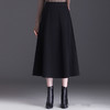 MYX-JYM-55300-L中长款纯色简约时尚大摆A字裙2022年秋款松紧腰气质修身半身裙 商品缩略图0