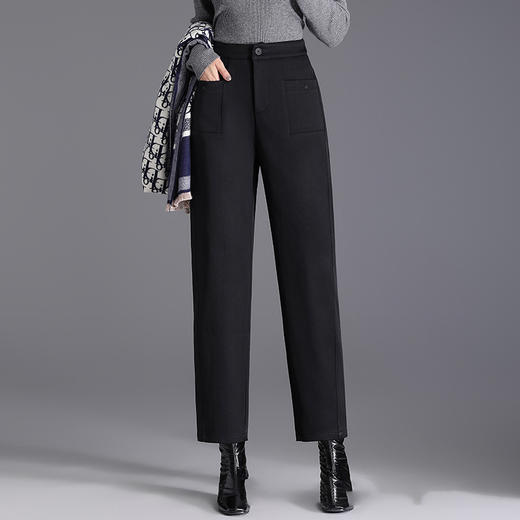 MYX-CY-8869-L简约宽松显瘦休闲直筒裤24年秋冬款通勤高腰九分裤修身遮胯锥形裤 商品图5
