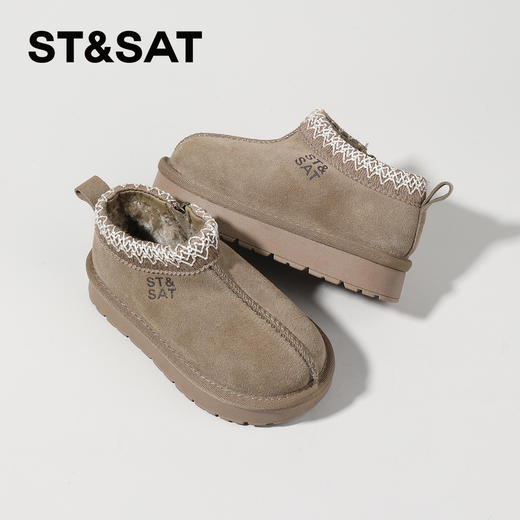 【童鞋】星期六民族风保暖绒里厚底雪地靴SSC419DL6Y 商品图1