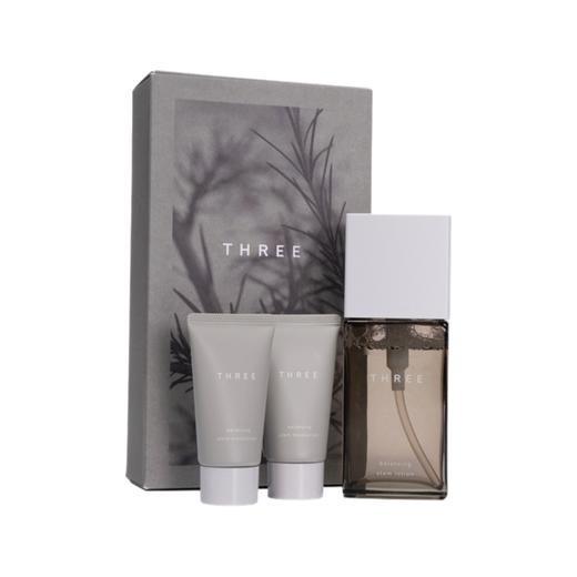 【特卖】THREE 平衡茎萃水礼盒(THREE平衡萃本修护凝露120ml+THREE平衡萃本洁颜啫喱22g+THREE平衡萃本修护凝乳22mL)【保质期：2026年1月】 商品图0