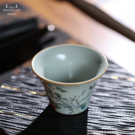 问鼎汝瓷鼎峰系列天青癸卯马蹄杯（柿柿秋鸣） 商品图2