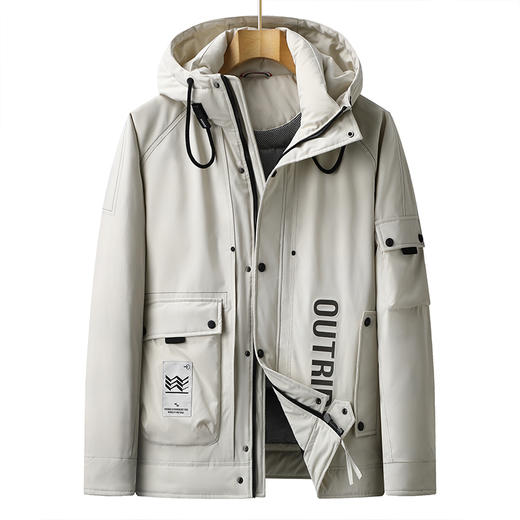 【特大码】【新款DPX】大依优型大码潮款工装连帽羽绒服鸭绒外套休闲胖子大码男休闲宽松加肥加大上衣300斤 商品图10