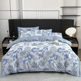 恒源祥Fazeya彩羊全棉磨毛四件套-舒雅风情(兰)（被套：200*230cm、床单：245*250cm、枕套：48*74cm*2）【分仓直发，72小时发货，周末节假日不发货】