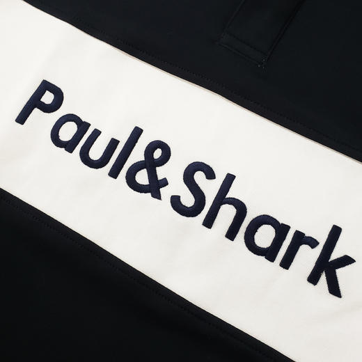 鲨鱼 2024冬季新款 男士 刺绣字母标 纯棉长袖拼色POLO衫 PSS162 商品图6