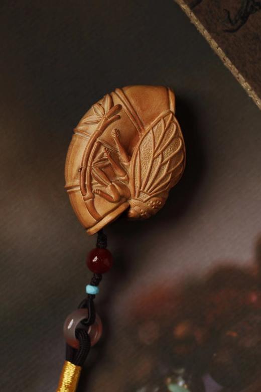 老山檀香【知足】手把件挂件 商品图3