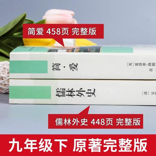 简爱书籍正版原著和儒林外史九年级必读课外阅读书籍经典名著白话文版初三下册教材配套同步阅读文学完整版无删减非人民教育出版社 商品图1