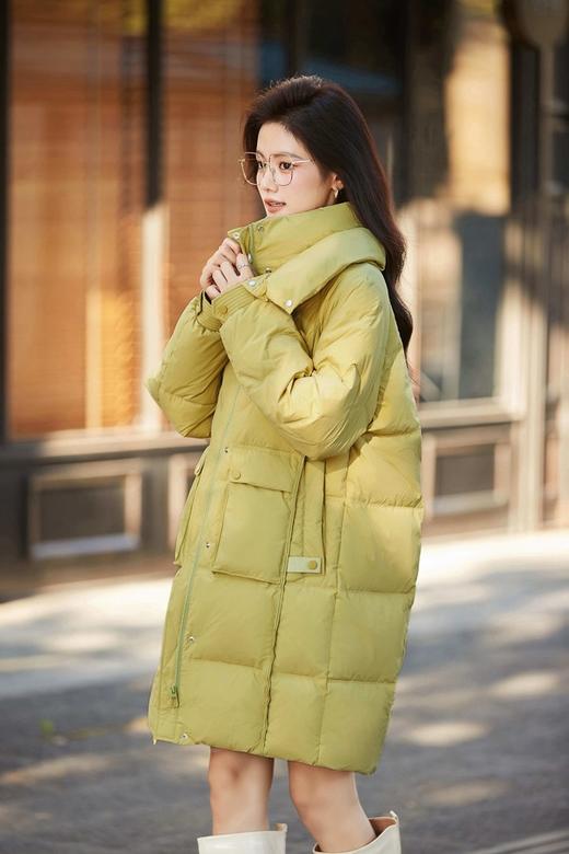 Le Malene 绿色长款鸭绒外套 19485 商品图5