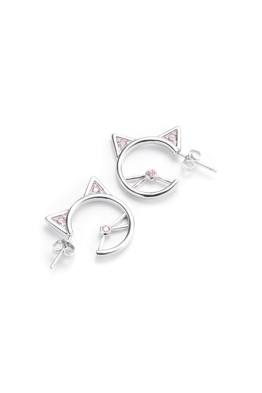 Time Made 锆石点缀可爱猫耳耳环 8018 商品图2