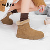 预售10天发|Safiya/索菲娅2024冬季加绒保暖休闲复古厚底百搭短筒户外雪地靴 SF4411A163 商品缩略图2