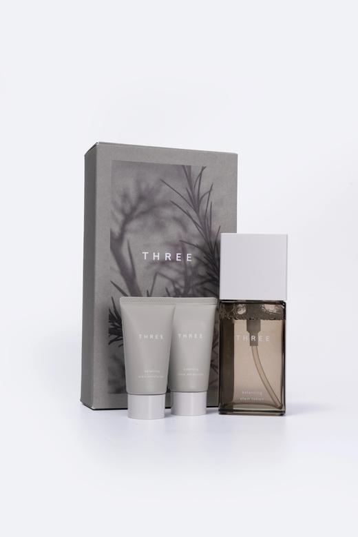 【特卖】THREE 平衡茎萃水礼盒(THREE平衡萃本修护凝露120ml+THREE平衡萃本洁颜啫喱22g+THREE平衡萃本修护凝乳22mL)【保质期：2026年1月】 商品图2