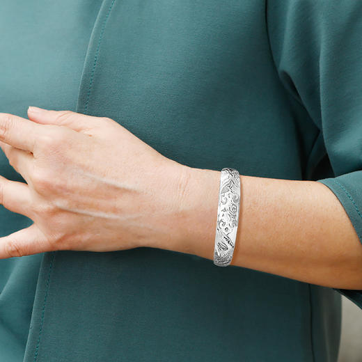 Winy9999足银龙凤祥福手镯新中式民族风银镯子送妈妈长辈节日生日礼物 商品图8